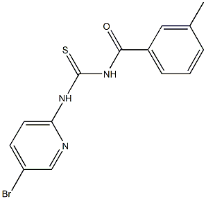 N-(5-bromopyridin-2-yl)-N'-(3-methylbenzoyl)thiourea Struktur