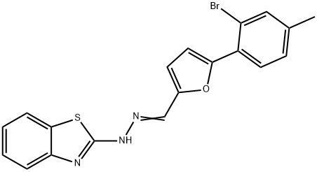 5-(2-bromo-4-methylphenyl)-2-furaldehyde 1,3-benzothiazol-2-ylhydrazone Struktur