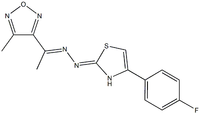 1-(4-methyl-1,2,5-oxadiazol-3-yl)ethanone (4-(4-fluorophenyl)-1,3-thiazol-2(3H)-ylidene)hydrazone Struktur