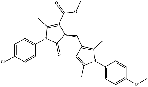 methyl 1-(4-chlorophenyl)-4-{[1-(4-methoxyphenyl)-2,5-dimethyl-1H-pyrrol-3-yl]methylene}-2-methyl-5-oxo-4,5-dihydro-1H-pyrrole-3-carboxylate Struktur