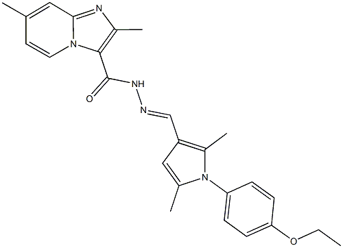 N'-{[1-(4-ethoxyphenyl)-2,5-dimethyl-1H-pyrrol-3-yl]methylene}-2,7-dimethylimidazo[1,2-a]pyridine-3-carbohydrazide Struktur