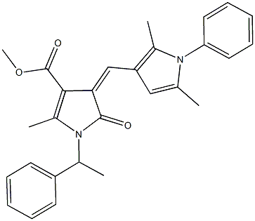 methyl 4-[(2,5-dimethyl-1-phenyl-1H-pyrrol-3-yl)methylene]-2-methyl-5-oxo-1-(1-phenylethyl)-4,5-dihydro-1H-pyrrole-3-carboxylate Struktur