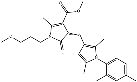 methyl 4-{[1-(2,4-dimethylphenyl)-2,5-dimethyl-1H-pyrrol-3-yl]methylene}-1-(3-methoxypropyl)-2-methyl-5-oxo-4,5-dihydro-1H-pyrrole-3-carboxylate Struktur