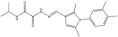 2-(2-{[1-(3,4-dimethylphenyl)-2,5-dimethyl-1H-pyrrol-3-yl]methylene}hydrazino)-N-isopropyl-2-oxoacetamide Struktur