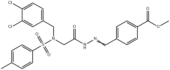 methyl 4-[2-({(3,4-dichlorobenzyl)[(4-methylphenyl)sulfonyl]amino}acetyl)carbohydrazonoyl]benzoate Struktur