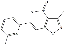 2-(2-{4-nitro-3-methyl-5-isoxazolyl}vinyl)-6-methylpyridine Struktur