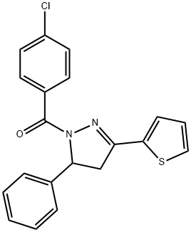 1-(4-chlorobenzoyl)-5-phenyl-3-thien-2-yl-4,5-dihydro-1H-pyrazole Struktur