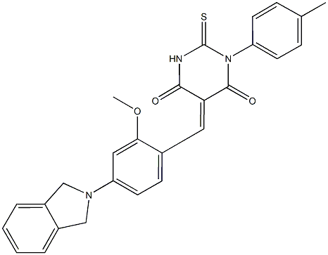 5-[4-(1,3-dihydro-2H-isoindol-2-yl)-2-methoxybenzylidene]-1-(4-methylphenyl)-2-thioxodihydro-4,6(1H,5H)-pyrimidinedione Struktur