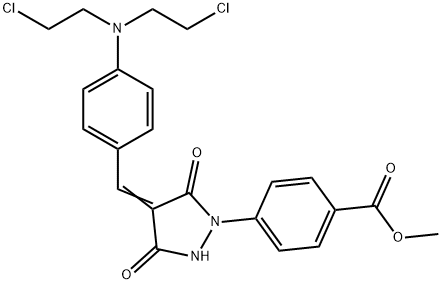 methyl 4-(4-{4-[bis(2-chloroethyl)amino]benzylidene}-3,5-dioxo-1-pyrazolidinyl)benzoate Struktur