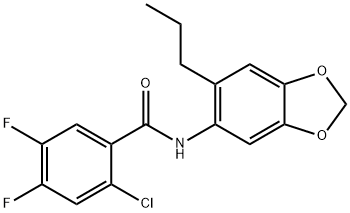 2-chloro-4,5-difluoro-N-(6-propyl-1,3-benzodioxol-5-yl)benzamide Struktur