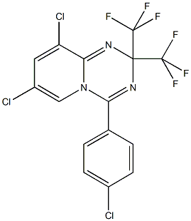 7,9-dichloro-4-(4-chlorophenyl)-2,2-bis(trifluoromethyl)-2H-pyrido[1,2-a][1,3,5]triazine Struktur