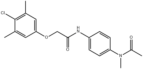 N-{4-[acetyl(methyl)amino]phenyl}-2-(4-chloro-3,5-dimethylphenoxy)acetamide Struktur