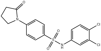 N-(3,4-dichlorophenyl)-4-(2-oxo-1-pyrrolidinyl)benzenesulfonamide Struktur