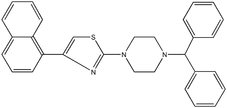 1-benzhydryl-4-[4-(1-naphthyl)-1,3-thiazol-2-yl]piperazine Struktur