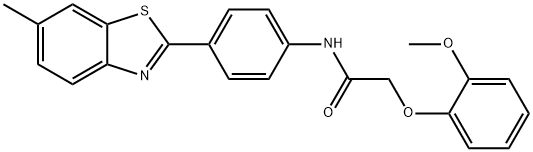 2-(2-methoxyphenoxy)-N-[4-(6-methyl-1,3-benzothiazol-2-yl)phenyl]acetamide Struktur