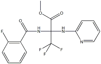 methyl 3,3,3-trifluoro-2-[(2-fluorobenzoyl)amino]-2-(2-pyridinylamino)propanoate Struktur