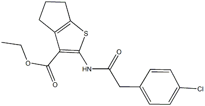 ethyl 2-{[(4-chlorophenyl)acetyl]amino}-5,6-dihydro-4H-cyclopenta[b]thiophene-3-carboxylate Struktur