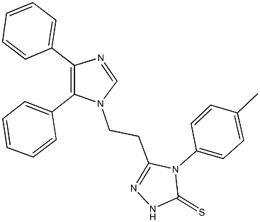 5-[2-(4,5-diphenyl-1H-imidazol-1-yl)ethyl]-4-(4-methylphenyl)-2,4-dihydro-3H-1,2,4-triazole-3-thione Struktur