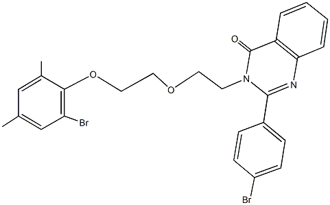 3-{2-[2-(2-bromo-4,6-dimethylphenoxy)ethoxy]ethyl}-2-(4-bromophenyl)-4(3H)-quinazolinone Struktur