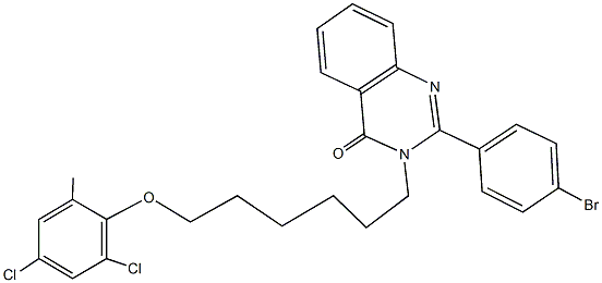 2-(4-bromophenyl)-3-[6-(2,4-dichloro-6-methylphenoxy)hexyl]-4(3H)-quinazolinone Struktur