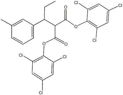 bis(2,4,6-trichlorophenyl) 2-[1-(3-methylphenyl)propyl]malonate Struktur