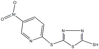 5-nitro-2-[(5-sulfanyl-1,3,4-thiadiazol-2-yl)sulfanyl]pyridine Struktur