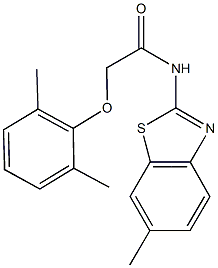 2-(2,6-dimethylphenoxy)-N-(6-methyl-1,3-benzothiazol-2-yl)acetamide Struktur