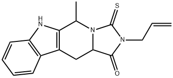 2-allyl-5-methyl-3-thioxo-2,3,5,6,11,11a-hexahydro-1H-imidazo[5',1':6,1]pyrido[3,4-b]indol-1-one Struktur