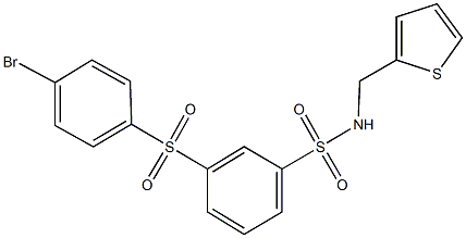 3-[(4-bromophenyl)sulfonyl]-N-(2-thienylmethyl)benzenesulfonamide Struktur