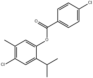 4-chloro-2-isopropyl-5-methylphenyl 4-chlorobenzoate Struktur