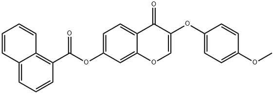 3-(4-methoxyphenoxy)-4-oxo-4H-chromen-7-yl 1-naphthoate Struktur