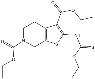 diethyl 2-[(ethoxycarbothioyl)amino]-4,7-dihydrothieno[2,3-c]pyridine-3,6(5H)-dicarboxylate Struktur