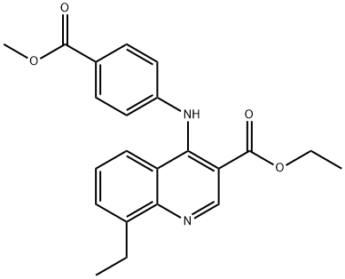 ethyl 8-ethyl-4-[4-(methoxycarbonyl)anilino]-3-quinolinecarboxylate Struktur