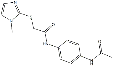 N-[4-(acetylamino)phenyl]-2-[(1-methyl-1H-imidazol-2-yl)sulfanyl]acetamide Struktur