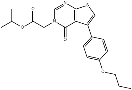 isopropyl (4-oxo-5-(4-propoxyphenyl)thieno[2,3-d]pyrimidin-3(4H)-yl)acetate Struktur