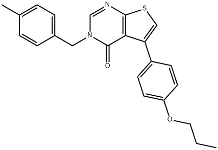 3-(4-methylbenzyl)-5-(4-propoxyphenyl)thieno[2,3-d]pyrimidin-4(3H)-one Struktur