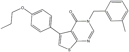 3-(3-methylbenzyl)-5-(4-propoxyphenyl)thieno[2,3-d]pyrimidin-4(3H)-one Struktur