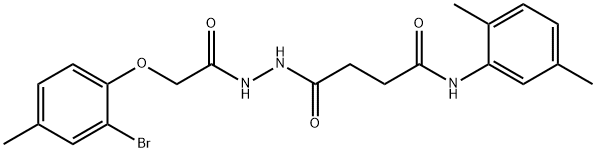 4-{2-[(2-bromo-4-methylphenoxy)acetyl]hydrazino}-N-(2,5-dimethylphenyl)-4-oxobutanamide Struktur