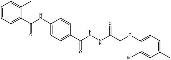 N-[4-({2-[(2-bromo-4-methylphenoxy)acetyl]hydrazino}carbonyl)phenyl]-2-methylbenzamide Struktur