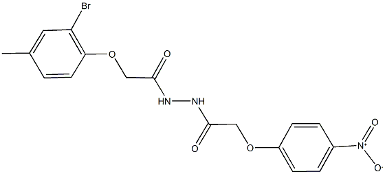 2-(2-bromo-4-methylphenoxy)-N'-({4-nitrophenoxy}acetyl)acetohydrazide Struktur