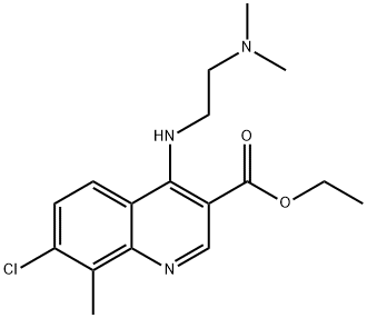 ethyl 7-chloro-4-{[2-(dimethylamino)ethyl]amino}-8-methyl-3-quinolinecarboxylate Struktur