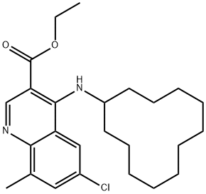 ethyl 6-chloro-4-(cyclododecylamino)-8-methyl-3-quinolinecarboxylate Struktur