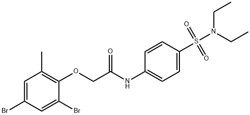 2-(2,4-dibromo-6-methylphenoxy)-N-{4-[(diethylamino)sulfonyl]phenyl}acetamide Struktur