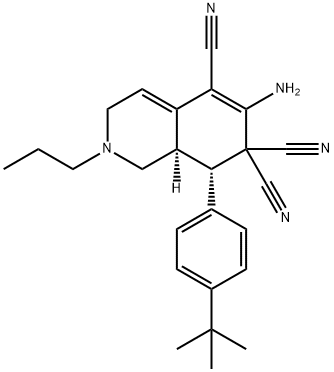 6-amino-8-(4-tert-butylphenyl)-2-propyl-2,3,8,8a-tetrahydro-5,7,7(1H)-isoquinolinetricarbonitrile Struktur