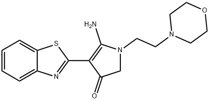 5-amino-4-(1,3-benzothiazol-2-yl)-1-[2-(4-morpholinyl)ethyl]-1,2-dihydro-3H-pyrrol-3-one Struktur