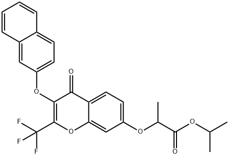 isopropyl 2-{[3-(2-naphthyloxy)-4-oxo-2-(trifluoromethyl)-4H-chromen-7-yl]oxy}propanoate Struktur