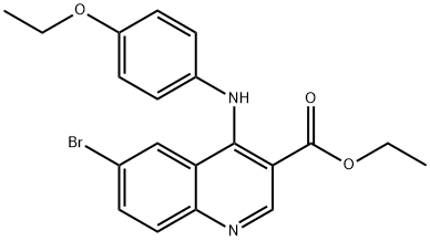 ethyl 6-bromo-4-(4-ethoxyanilino)-3-quinolinecarboxylate Struktur