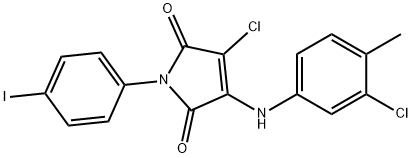 3-chloro-4-(3-chloro-4-methylanilino)-1-(4-iodophenyl)-1H-pyrrole-2,5-dione Struktur