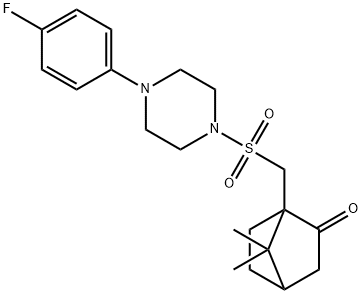 1-({[4-(4-fluorophenyl)-1-piperazinyl]sulfonyl}methyl)-7,7-dimethylbicyclo[2.2.1]heptan-2-one Struktur