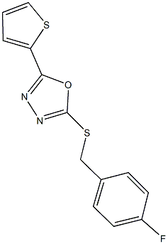 4-fluorobenzyl 5-(2-thienyl)-1,3,4-oxadiazol-2-yl sulfide Struktur